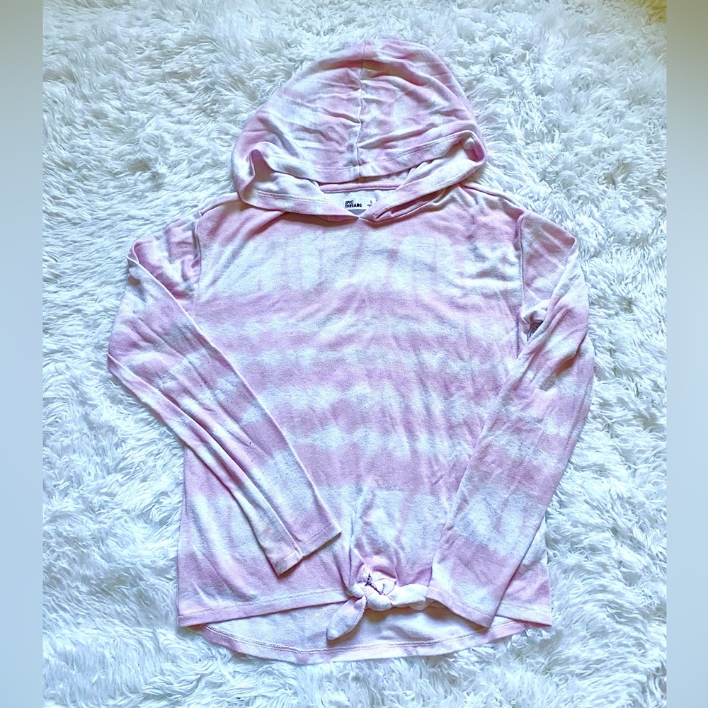 Girls Hoodie Sz large Bleach Tie Dye Epic threads lightweight long sleeve knot